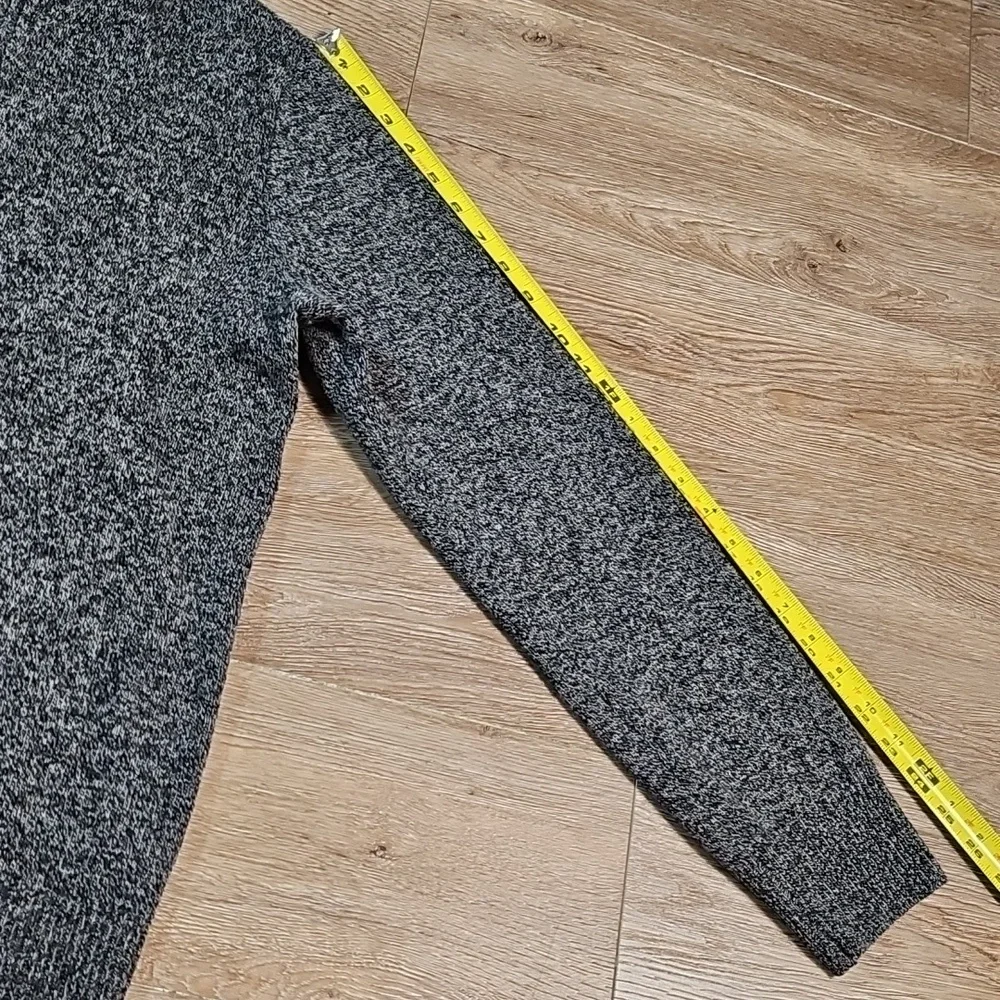 J. Crew 100% Lamb's Wool Charcoal Marled Knit Shawl Collar Slim Fit Sweater